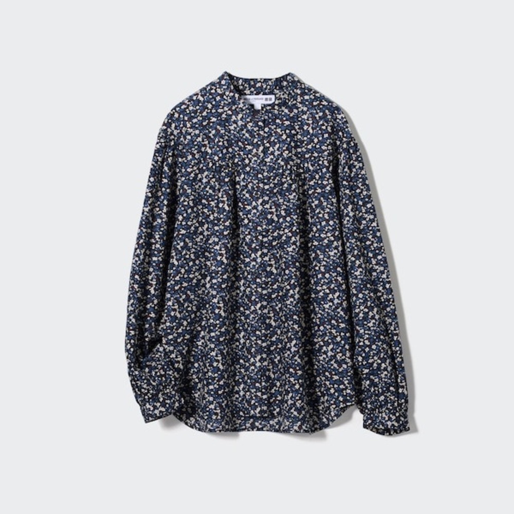 Uniqlo Volume Printed Long-Sleeve Floral Blouse, Small